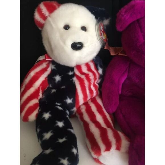 Ty Beanie Buddies Lot Millennium, Spangle, and Peace Bear - Picture 1 of 11